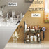 Counter 2 Countertop, Bathroom Organizer, Tier Makeup Skincare Storage Tray with Hair Dryer Holder and Toothbrush Rack