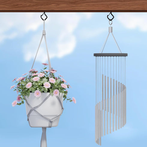 coutnier 20 2.36 inches, PCS Screw Hooks with Safety Buckle, Heavy Duty Ceiling Hooks for Hanging Outdoor String