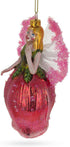 Enchanting Fairy Glass Christmas Ornament in a Rose Dress