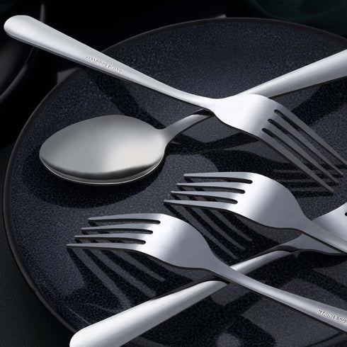 Unokit 36-Piece Silverware Set, 6.7 inch Stainless Steel Dinner Spoons, Dessert Spoon, Tablespoon, Mirror Polished,
