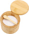 Natural Bamboo Salt and Pepper Bowl, Bamboo Salt Cellar with Built-in Spoon and Magnetic Swivel Lid, Single Compartment