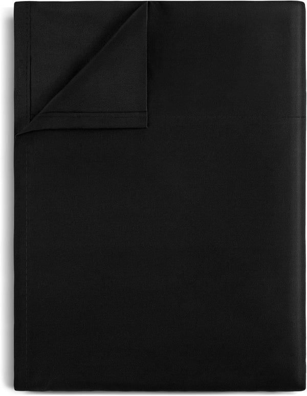 Lirex Black Twin Flat Sheet Only, Ultra Soft & Breathable Brushed 1800 Microfiber, Hotel Quality, Sold Separately
