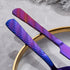 Purple Wedding Cake Knife and Server Set, Stainless Steel Cake Cutting Set for Wedding, Birthday, Party