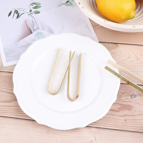 100 PCS Mini Bamboo Tongs 4 Inch Long Toast Tongs Disposable Wooden Tongs Toast Catering Buffet Tongs for Toast Bread Pickles Tea Home Use by Uoeo