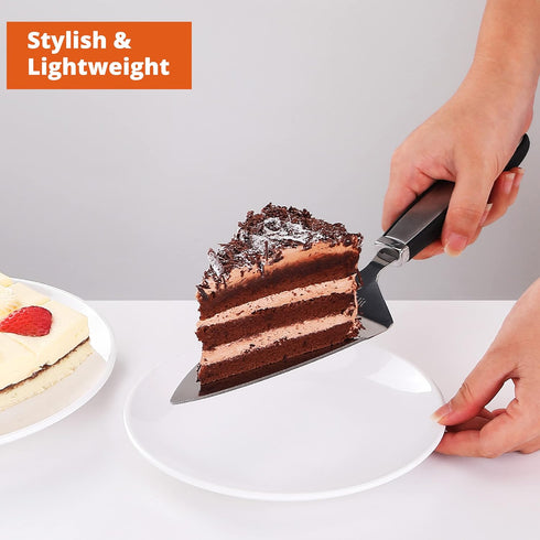 Cake Cutter and Pie Server, Stainless Steel Angled Spatula with Serrated Blade, Professional Wide Slicer for Cakes,