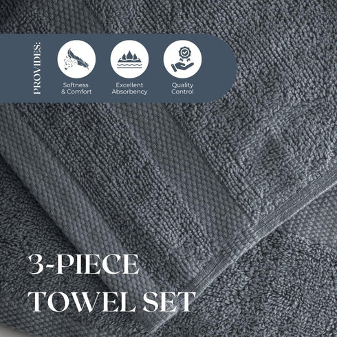 Lux Thread Set 3 100% 600 1 1 1 Set Egyptian Cotton Towel - Piece | Ultra Soft GSM Towels | Bath, Hand, Washcloth |