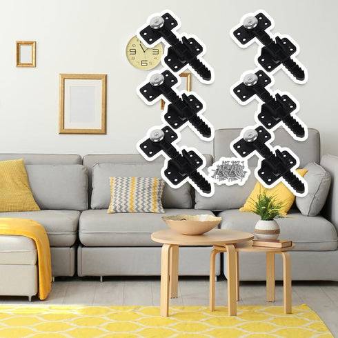 BQLZR 14x6cm Plastic Sectional Sofa Invisible Interlocking Connector Bracket with Hardware, Rotate 360 Degree (Pack of