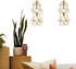JUCONSIN Set 2, Wall Sconces Candle Holder of Metal Wall Decorations Hanging Wall Mounted Candle Sconces for Living