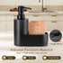 2-in-1 Countertop Shinowa Dish Soap Dispenser with Sponge Holder, Refillable Kitchen Dish Soap Dispenser Pump, Soap