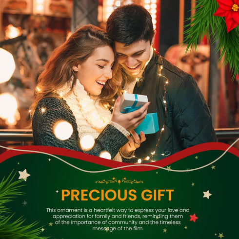 It's a Wonderful Life Inspired Christmas Angel Bell Ornament with Stainless Steel Angel Wing Charm