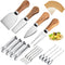 Cheese Knives Set with Wooden Handle, Mini Steel Cheese Knife Set for Charcuterie and Serving