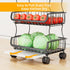Simple Trending 4 Tier Rolling Cart, Stackable Kitchen Storage Metal Wire Basket Stand with Wheels and 2 Hanging Baskets