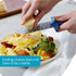 PELEG DESIGN Gratiator Small Cheese Grater Stainless Steel Sword-Shaped Utensil with Royal Blue Handle