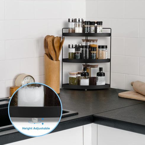 Lvssci 3 Countertop Countertop Corner Shelf Tier Bathroom Organizer Kitchen Bathroom Perfume Trays for Dresser Cosmetic