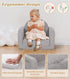 Foryoomi 2-in-1 Kids Couch, Soft Toddler Couch Fold Out with Blanket, Comfy Toddler Chair, Convertible Sofa, Gifts