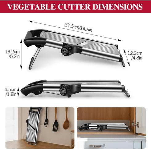 Masthome Mandoline Food Slicer Adjustable Thickness for Cheese Fruits Vegetables Stainless Steel Food Cutter Slicer