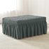 VIENLOVE 3D Bubble Lattice Rectangle Ottoman Slipcover Polyester Footstool Protector Covers with Skirt Stretch Stool