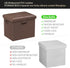 17x13x13in, DocSafe Storage Ottoman Foot Rest Stool with Lock Handle, Fireproof Folding Leather Footstool Bench
