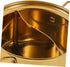Golden Stainless Steel Small Hot Pot with Divider, Individual Cooking Pot for Noodles, Milk