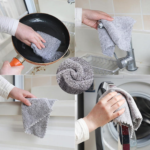 SAOYOAS 20 Pack 10 10" Kitchen Dish Cloths Super Absorbent Coral Fleece Dish Cloths, Reusable Washable Fast Drying