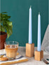 CANDWAX 10 inch Taper Candles, Set of 4 Dripless Unscented Candlesticks for Dinner and Household Use - Light Blue