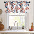 Leeva Leaves Printed Window Valance, Linen Texture Farmhouse Small Curtains, 52 x 18 Inch, One Panel