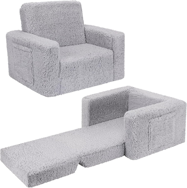 SLIGUY Toddler Couch & Chair - Convertible Sofa to Lounger, Pull Out
