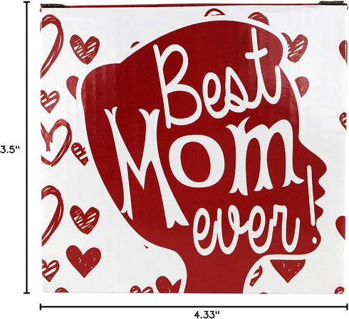 KINREX Best Mom Ever Mug, 12 oz, Red Coffee Cup for Mothers Day, Christmas, Birthday Gifts