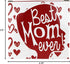 KINREX Best Mom Ever Mug, 12 oz, Red Coffee Cup for Mothers Day, Christmas, Birthday Gifts