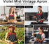 Violet Mist Vintage Apron for Women with Pockets, Cute Polka Dot Retro Stylish Apron (Red)