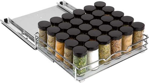 Pull Out Cabinet Organizer for Spices and Cans - Heavy Duty Spice Rack with Lifetime Warranty, 12-3/8"Wx 10-1/2"D