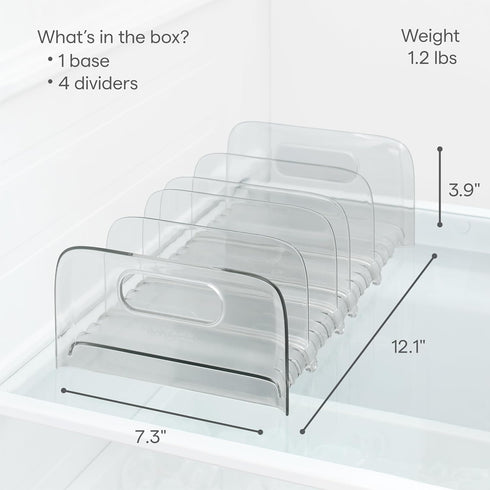 YouCopia FreezeUp Freezer Rack, 12" BPA-Free Fridge Organizer with Adjustable Dividers for Frozen Food Storage