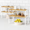 Large Kitchen Cabinet Organizer Shelf Set of 4 - White Stackable Countertop Organizer for Spices, Plates (Bamboo Wood)