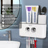 5 2 4 Toothbrush Holder Wall Mounted, WEKITY Multi-Functional Toothbrush and Toothpaste Dispenser for Bathroom