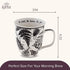 Karma Gifts 16 oz Black and White Boho Mug Beetle, Cute Ceramic Coffee and Tea Mug