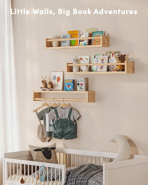 G&W Gruwald Set 3, 23 Inches) Nursery Book Shelves, of Wall Bookshelf, Book Shelf for Kids Rooms, Wall Book Shelves
