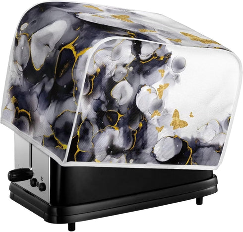 Marbling Butterfly Print 2 Slice Toaster Dust Cover, Kitchen Microwave Oven Cover, Anti Dust and Fingerprint