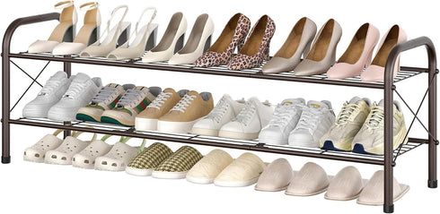 Hoctieon 2 Tier Shoe Rack for Closet, Shoe Rack FreeStanding, Entryway Shoe