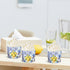100Pcs Lemon Paper Baking Cups - Blue Yellow Scalloped Edge Cupcake Wrappers, Muffin Cases for Summer Party Supplies