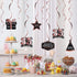 LINGTEER Happy 35th Birthday Decorations, 12 Pcs Black & Rose Gold Foil Swirls Streamer Set for 35 Years Old