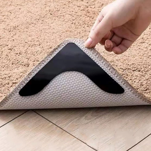 4 Pcs Anti-Slip Rug Grips, Double Sided Non-Slip Carpet Tape, Non Slip Rug Pads for Hardwood Floors and Tiles