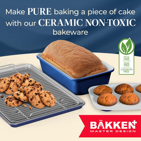Bake with Elegance: 6-Cup Cake/Muffin Pan Set, Aluminized Steel with Ceramic Non-Stick Coating