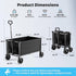 150L Collapsible Wagon Cart with Wheels, Lightweight Foldable Utility Cart, Portable Rolling Wagon for Garden