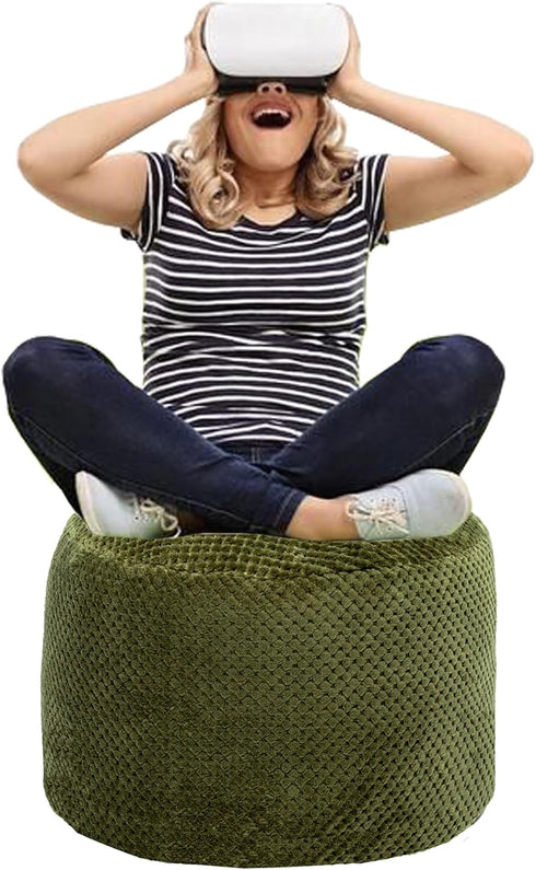 20x20x12 Inches Asuprui Pouf Ottoman Unstuffed Ottoman Foot Rest No Filler Soft Faux Fur Foot Stool Fuzzy Chair Floor