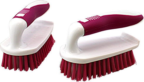 Dependable Industries Inc. Essentials Scrub Brush with Comfort Rubber Grip, Heavy Duty for Bathroom Cleaning