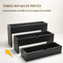 GOVOKOI 3-Tier 12 Bottle(750ml) Black Wood Coffee Syrup Rack Organizer, Separated Bottle Holder for Coffee Bar, Storage