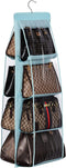 Lirex Light Blue Handbag Hanging Purse Organizer, 8 Pocket Oxford Cloth Storage Hanger for Family Closet Bedroom