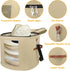 Large Hat Storage Box for Women & Men, 19" D x 17" H Foldable Round Organizer with Dustproof Lid for Travel