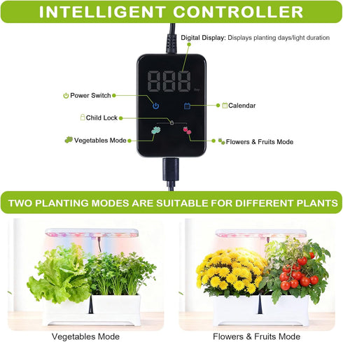 16*6.3*7.1 inch) Indoor Garden Led Grow Light Planter Pots, Herb Kitchen Garden Grow Kit, Full Spectrum LED Plant Light