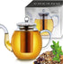Creano Glass Teapot 34oz (1000ml) with Stainless Steel Strainer and Glass Lid